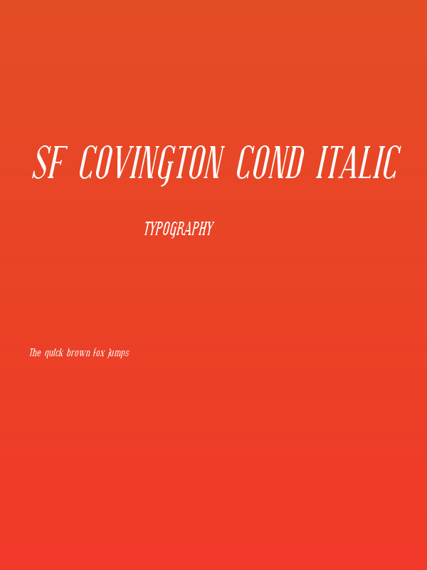 SF Covington Cond Italic Poster