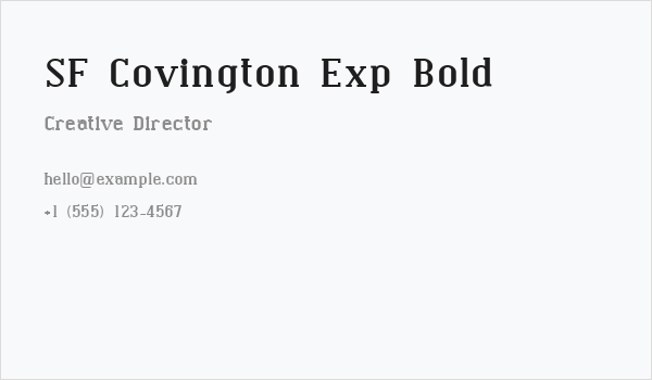 SF Covington Exp Bold Business Card
