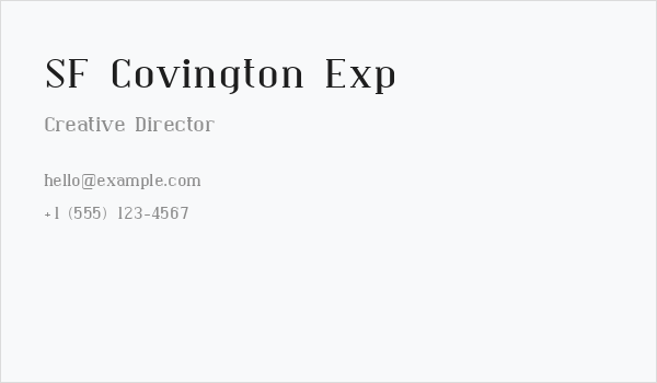 SF Covington Exp Business Card