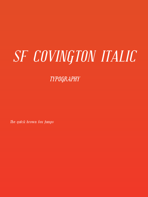SF Covington Italic Poster