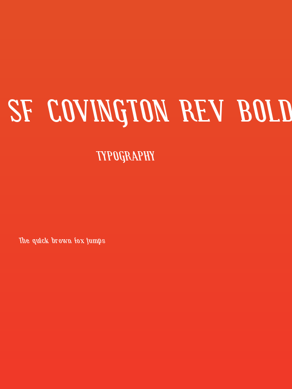 SF Covington Rev Bold Italic Poster