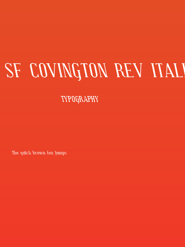 SF Covington Rev Italic Poster
