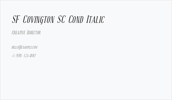 SF Covington SC Cond Italic Business Card