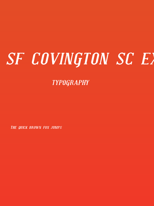 SF Covington SC Exp Bold Italic Poster