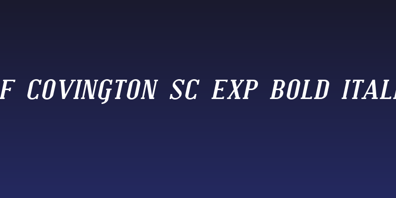 SF Covington SC Exp Bold Italic Social Header