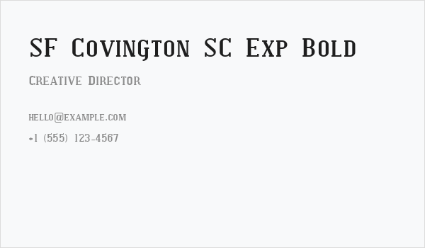 SF Covington SC Exp Bold Business Card