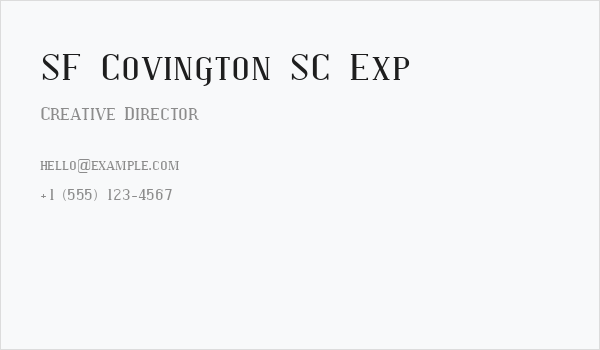 SF Covington SC Exp Business Card
