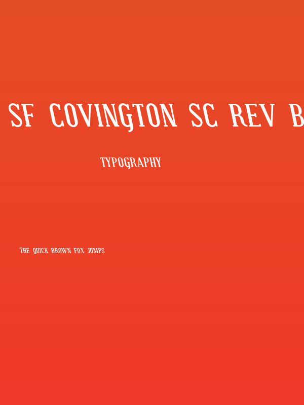 SF Covington SC Rev Bold Italic Poster