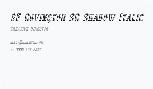 SF Covington SC Shadow Italic Business Card