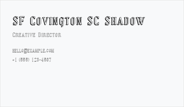 SF Covington SC Shadow Business Card