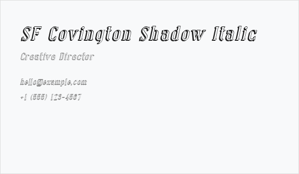 SF Covington Shadow Italic Business Card