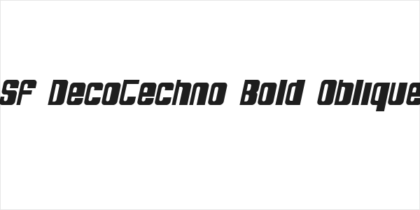 SF DecoTechno Bold Oblique Logo