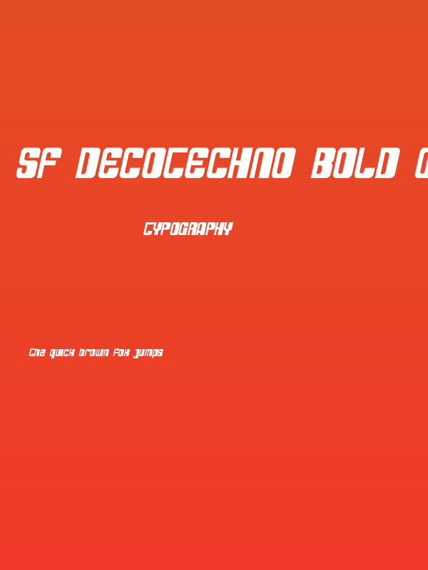 SF DecoTechno Bold Oblique Poster