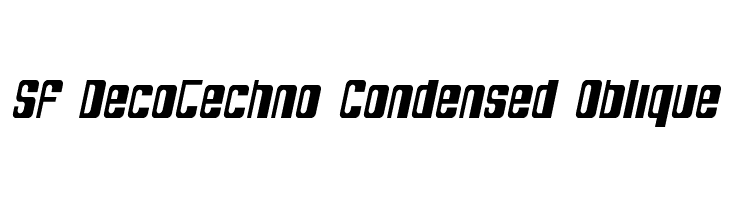 SF DecoTechno Condensed Oblique  les polices de caractères gratuit tlcharger