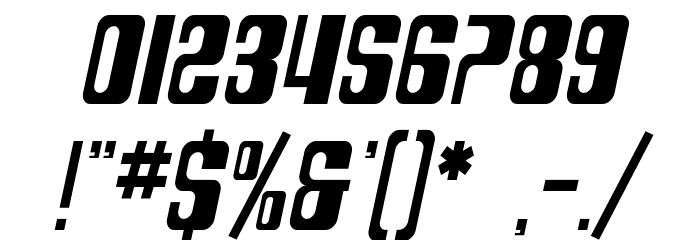 SF DecoTechno Condensed Oblique Font OTHER CHARS