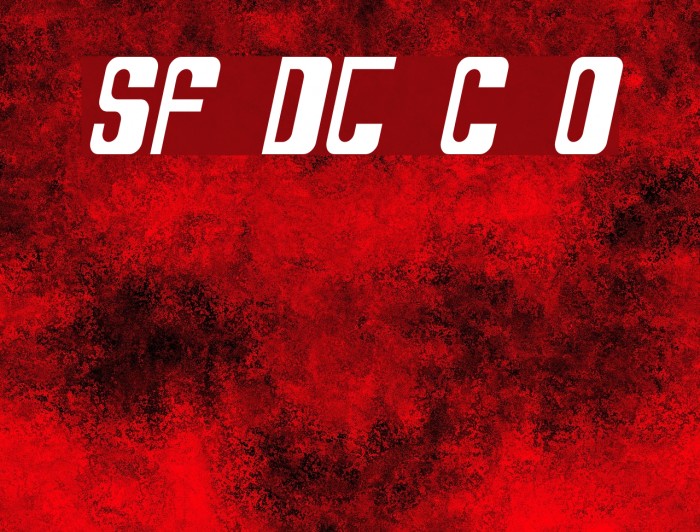 SF DecoTechno Condensed Oblique Font examples