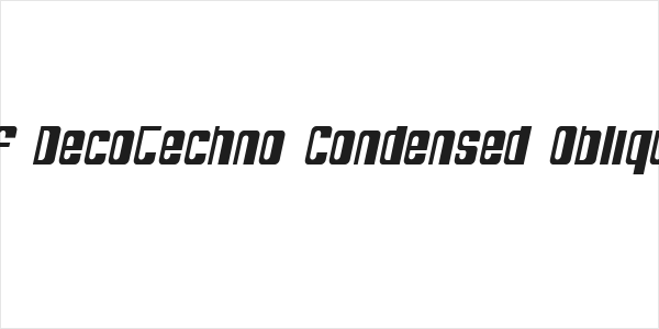 SF DecoTechno Condensed Oblique Logo