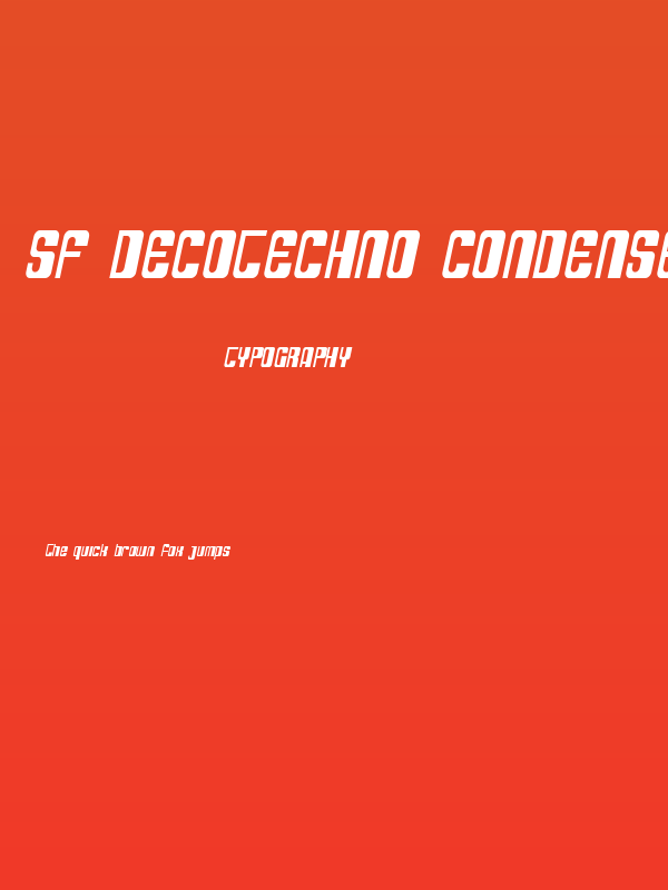 SF DecoTechno Condensed Oblique Poster