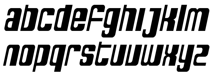 SF DecoTechno Condensed Oblique Font LOWERCASE