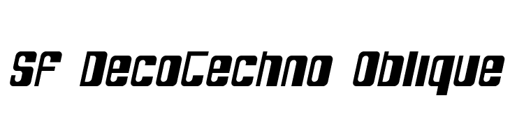 SF DecoTechno Oblique  font caratteri gratis