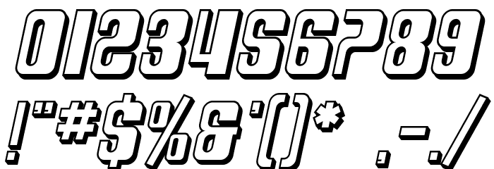 SF DecoTechno Shaded Oblique Font OTHER CHARS