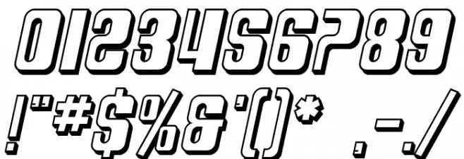 SF DecoTechno Shaded Oblique Schriftart Anderer Schreiben