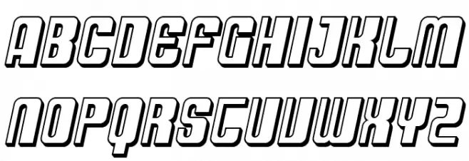 SF DecoTechno Shaded Oblique 字体 大写