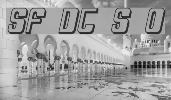 SF DecoTechno Shaded Oblique Schriftart examples