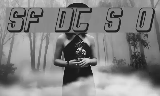 SF DecoTechno Shaded Oblique Schriftart examples