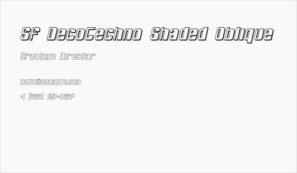 SF DecoTechno Shaded Oblique Business Card
