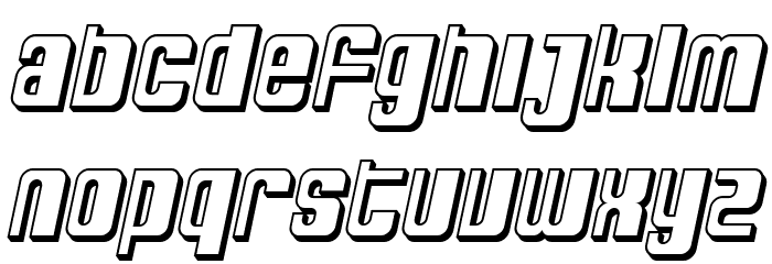 SF DecoTechno Shaded Oblique Font LOWERCASE