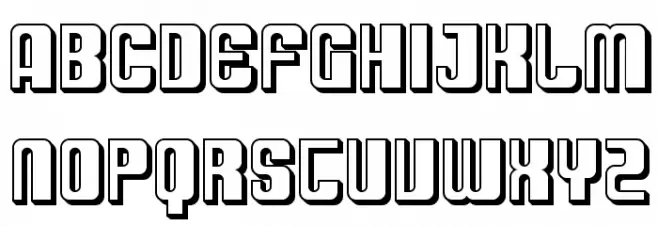 SF DecoTechno Shaded फ़ॉन्ट अपरकेस