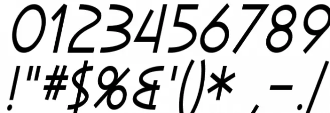 SF Diego Sans Condensed Oblique Шрифта ДРУГИЕ символов