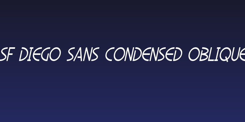 SF Diego Sans Condensed Oblique Social Header