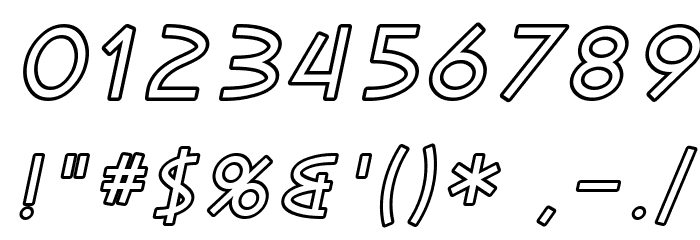 SF Diego Sans Outline Oblique Font OTHER CHARS