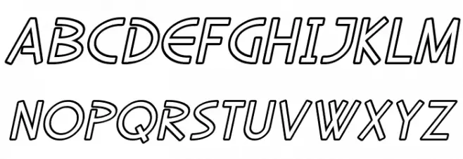 SF Diego Sans Outline Oblique Fuentes MAYÚSCULAS