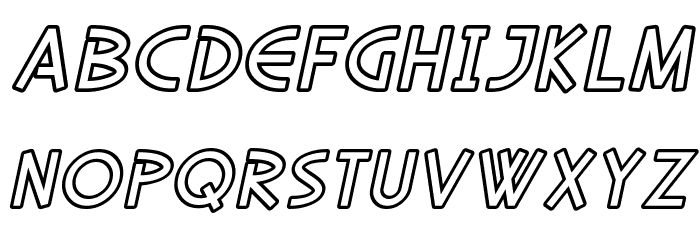 SF Diego Sans Outline Oblique Font LOWERCASE