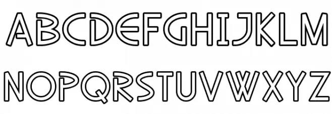 SF Diego Sans Outline फ़ॉन्ट अपरकेस