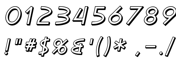 SF Diego Sans Shaded Oblique Font OTHER CHARS