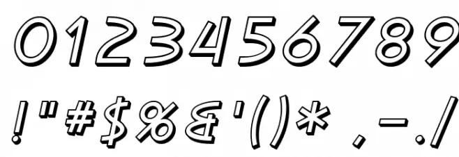SF Diego Sans Shaded Oblique Шрифта ДРУГИЕ символов