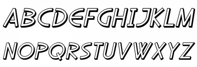 SF Diego Sans Shaded Oblique Caratteri MAIUSCOLE