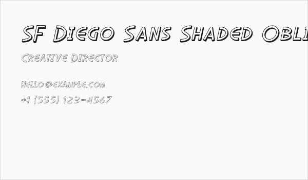 SF Diego Sans Shaded Oblique Business Card