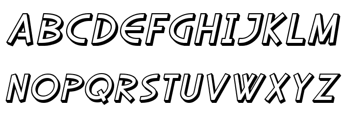 SF Diego Sans Shaded Oblique Font LOWERCASE