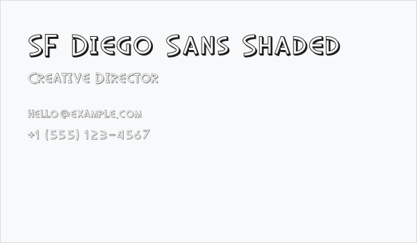 SF Diego Sans Shaded Business Card