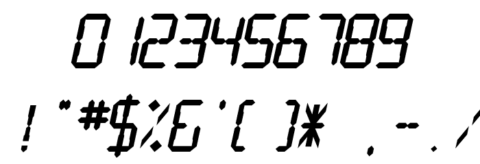 SF Digital Readout Heavy Oblique Font OTHER CHARS