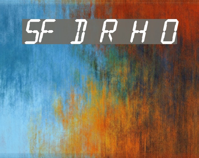SF Digital Readout Heavy Oblique Font examples