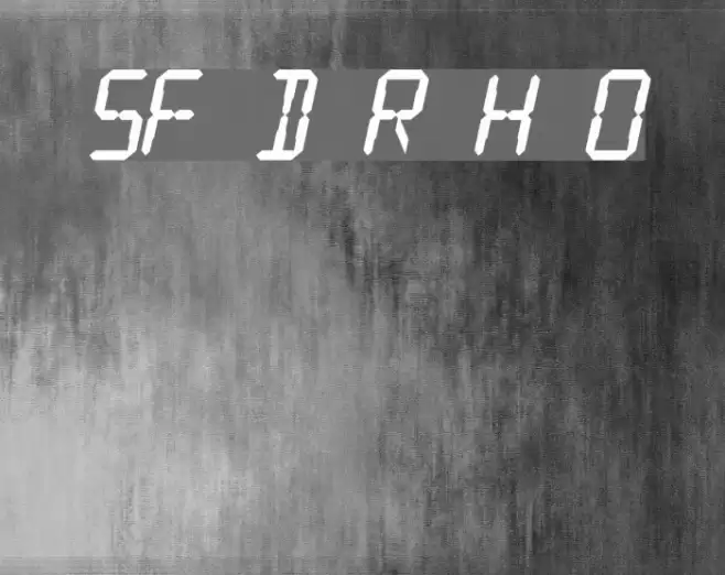SF Digital Readout Heavy Oblique Schriftart examples