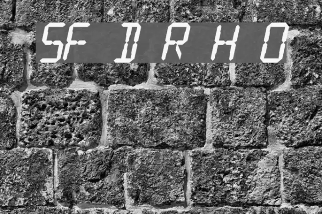 SF Digital Readout Heavy Oblique Schriftart examples