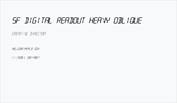 SF Digital Readout Heavy Oblique Business Card