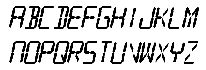 SF Digital Readout Heavy Oblique Font LOWERCASE